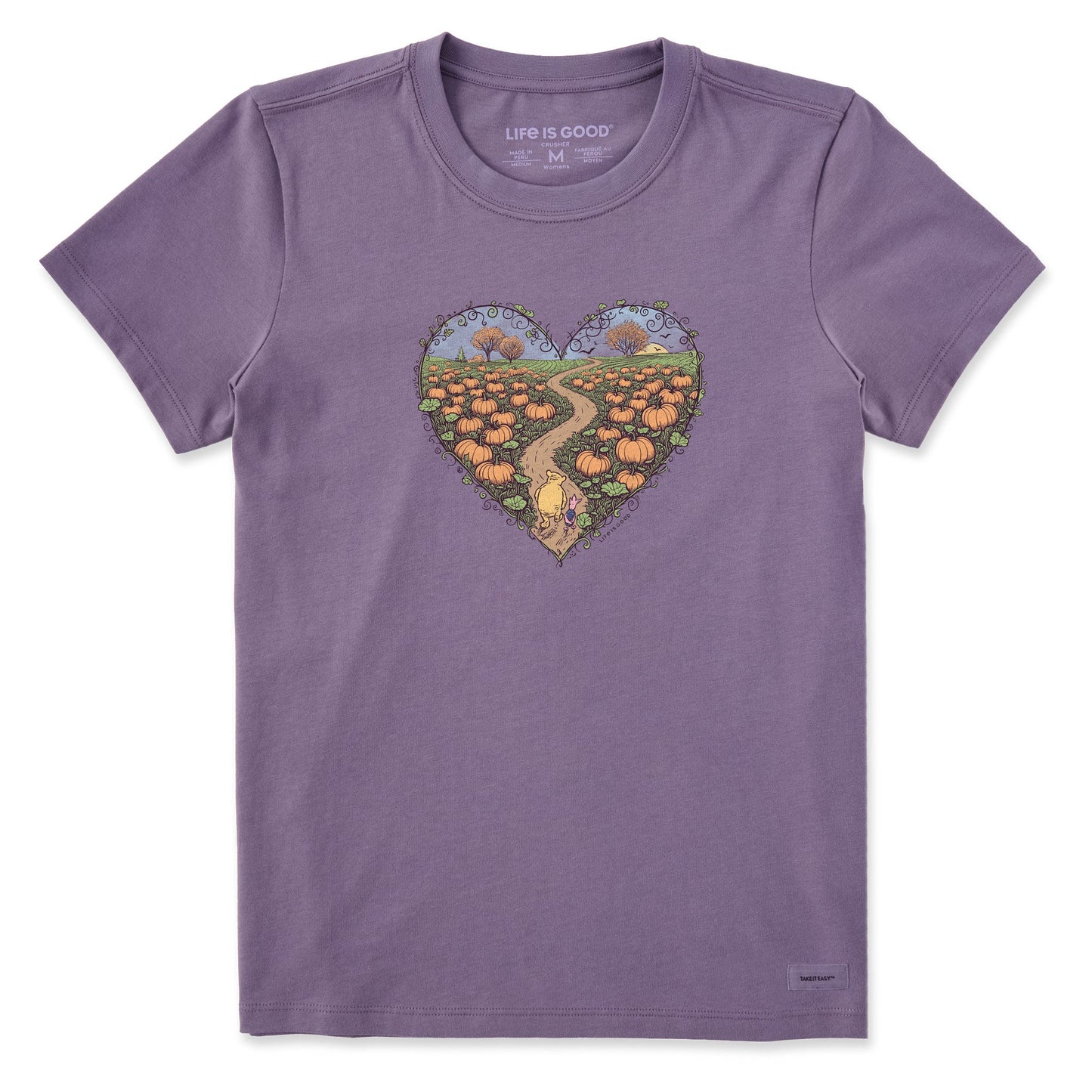 Women's Winnie & P Pumpkin Patch Heart Short Sleeve Crusher Tee