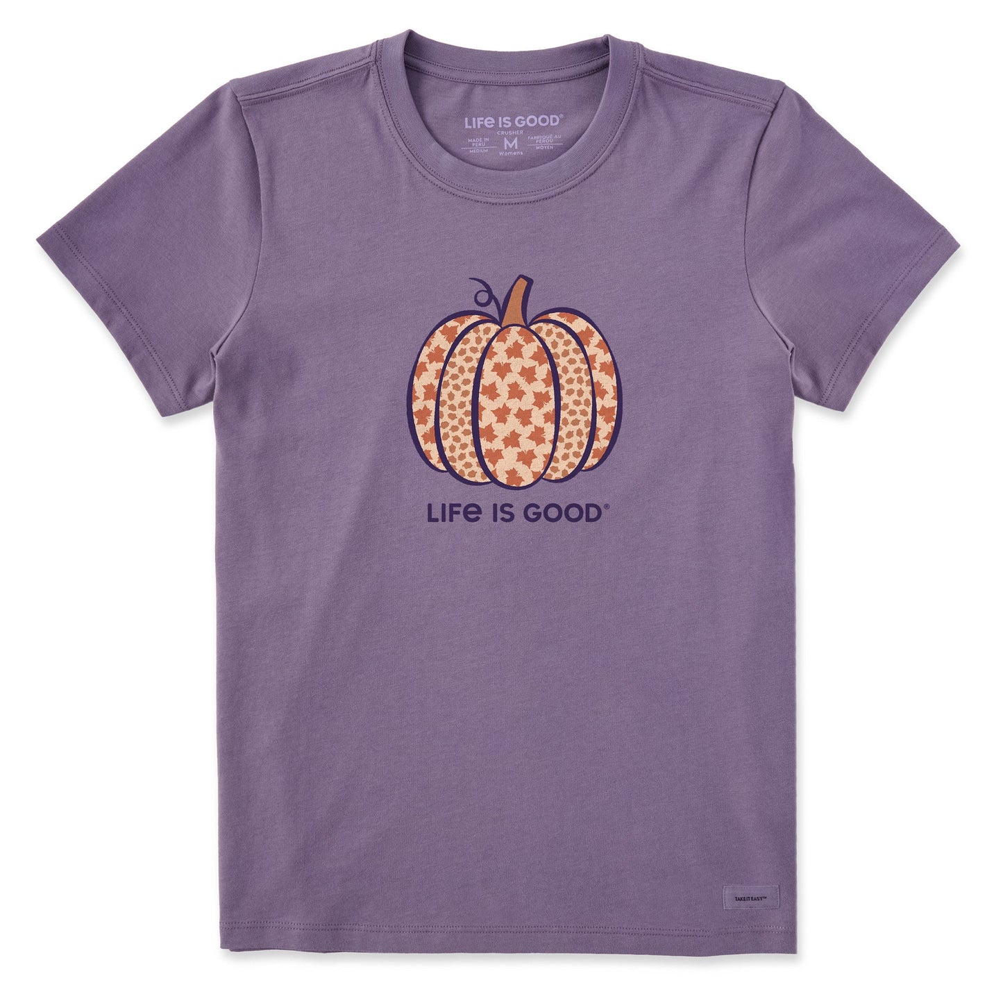 Women's Fall Pattern Pumpkin Short Sleeve Crusher Tee