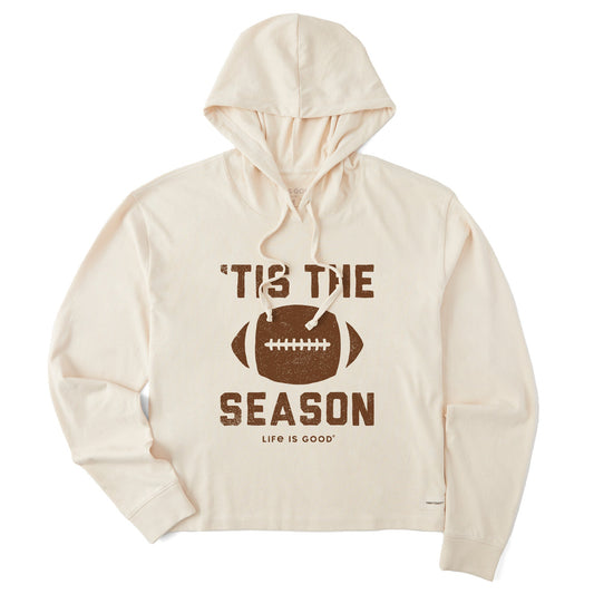 Women's Tis The Football Season Crusher Boxy Hoodie