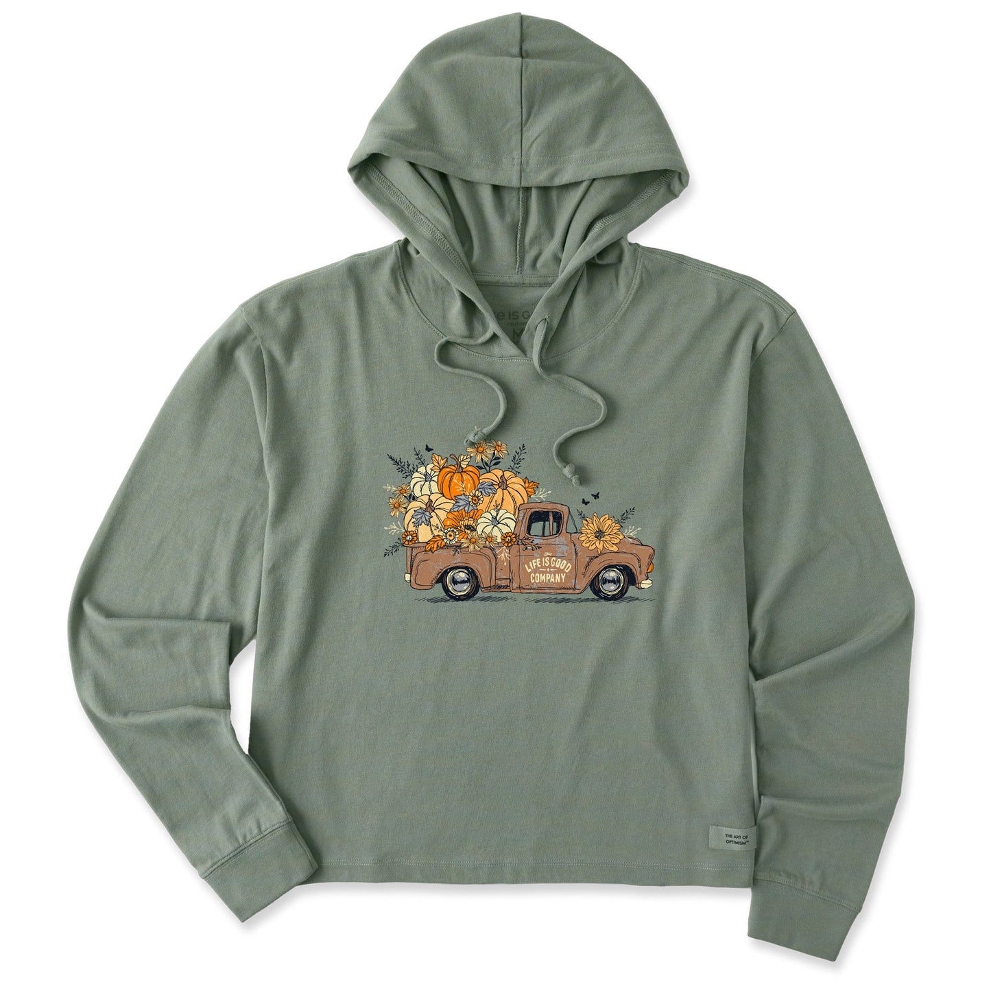 Women's Fall Flowers & Pumpkins Pickup Crusher Boxy Hoodie