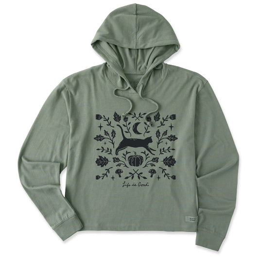 Women's Fall Foliage Cat Crusher Boxy Hoodie