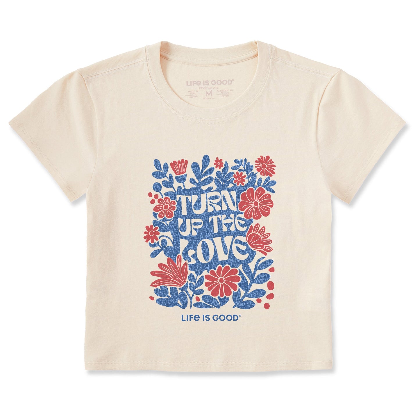 Women's Turn up the Love Flowers Crusher-LITE Shrunken Tee