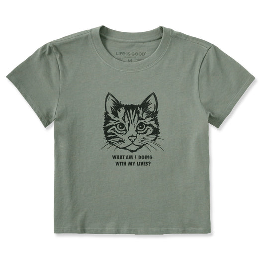 Women's Cat Lives Crusher-LITE Shrunken Tee