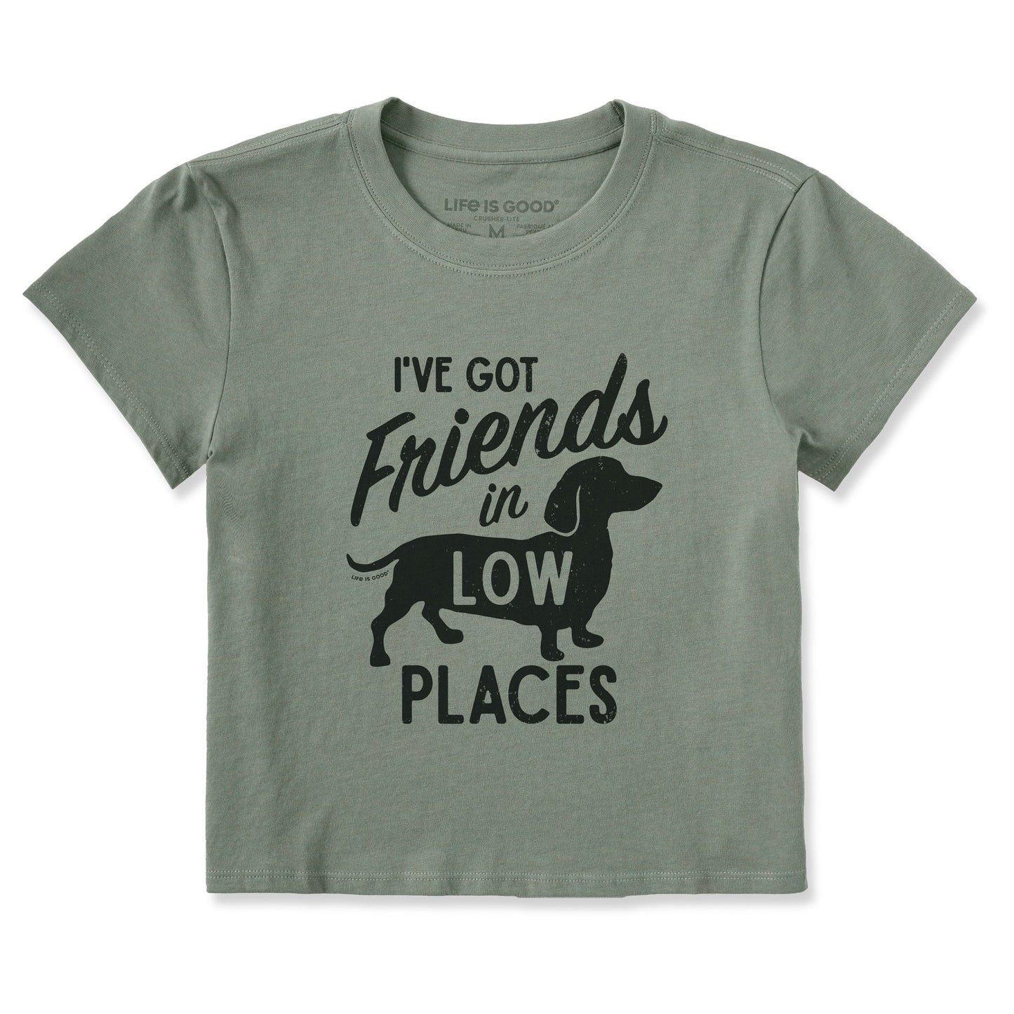 Women's Friends in Low Places Dachshund Crusher-LITE Shrunken Tee