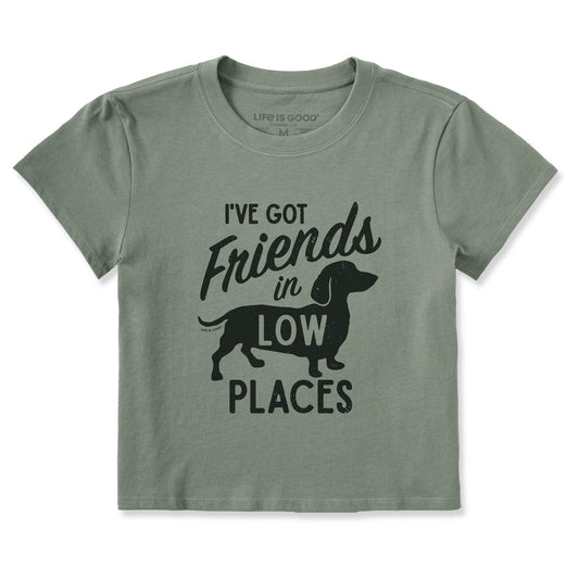 Women's Friends in Low Places Dachshund Crusher-LITE Shrunken Tee