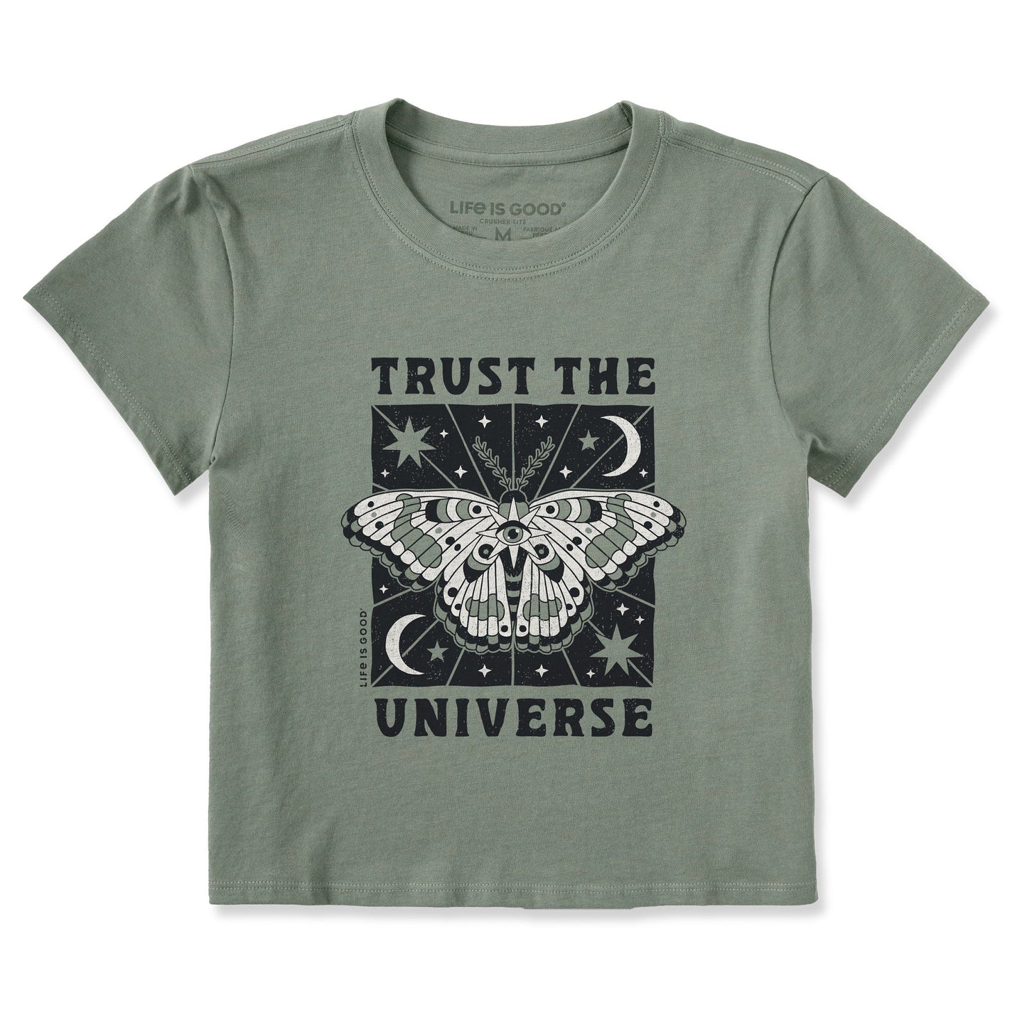 Women's Trust the Universe Moth Crusher-LITE Shrunken Tee