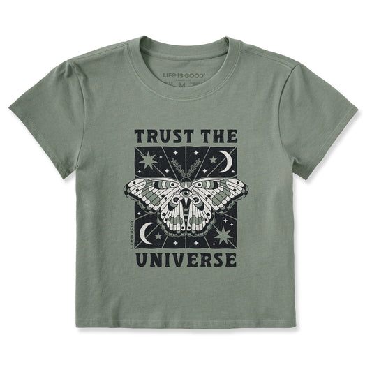 Women's Trust the Universe Moth Crusher-LITE Shrunken Tee