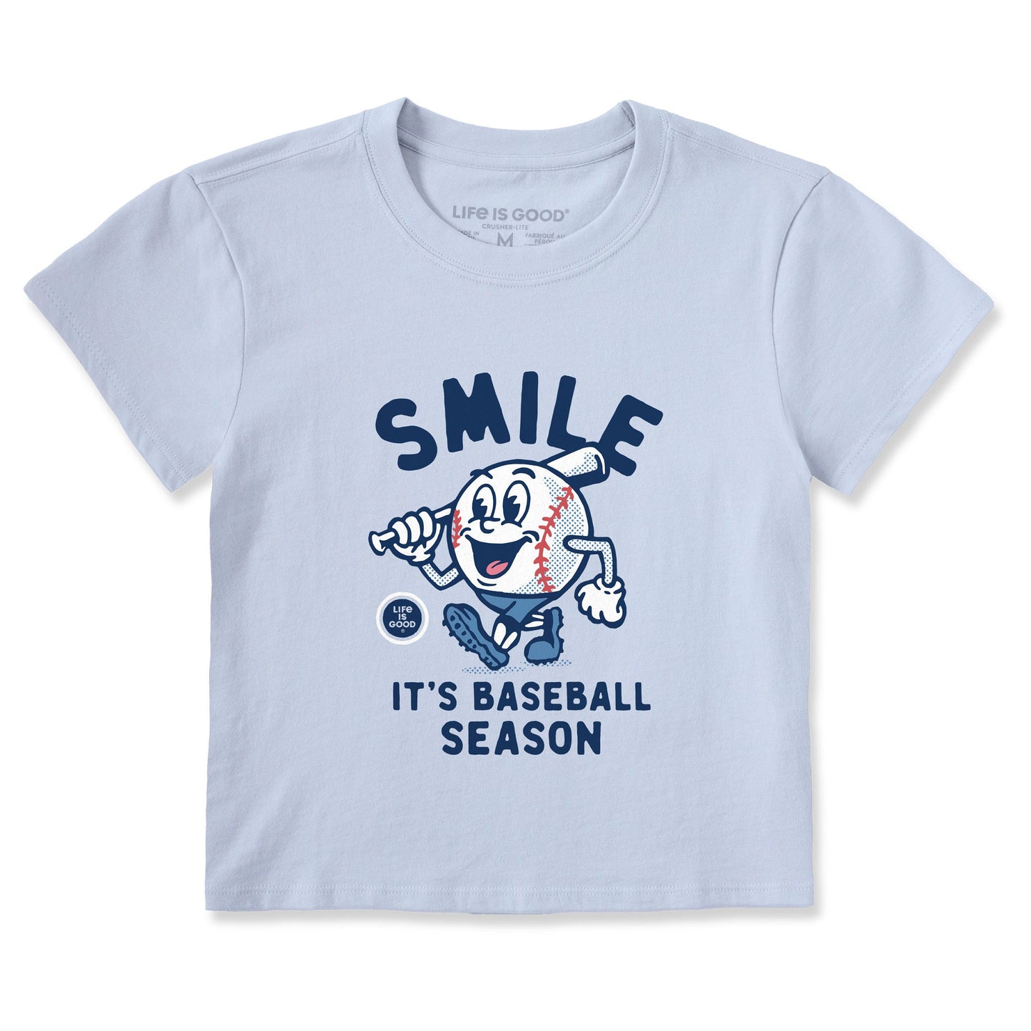 Women's Smile It's Baseball Season Mascot Crusher-LITE Shrunken Tee