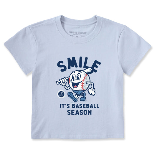 Women's Smile It's Baseball Season Mascot Crusher-LITE Shrunken Tee