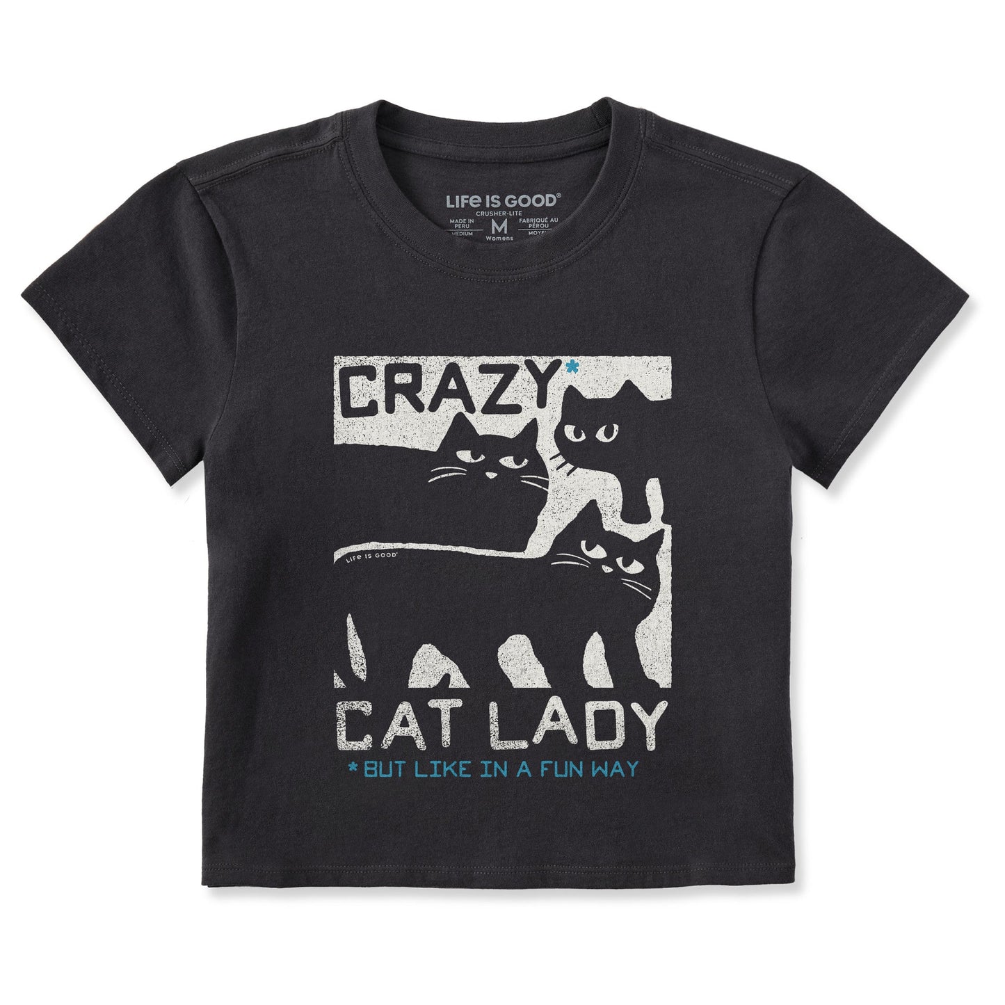 Women's Crazy Cat Lady Crusher-LITE Shrunken Tee