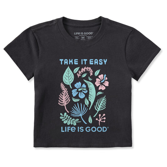 Women's Take it Easy Beach Flowers Crusher-LITE Shrunken Tee