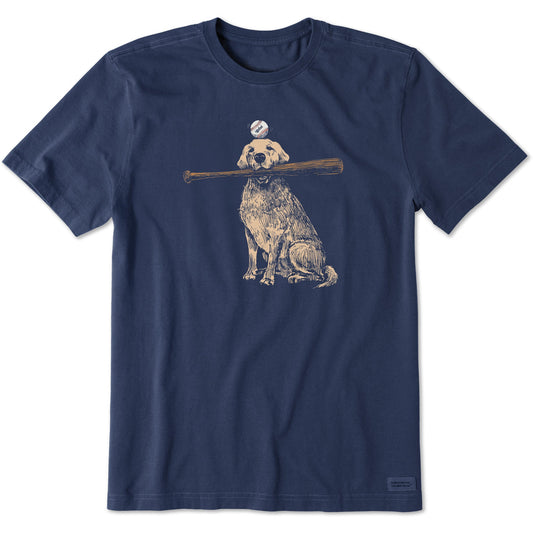Men's Dog with Bat and Ball Short Sleeve Tee