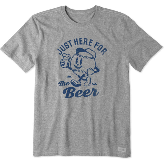 Men's Just Here for the Beer Baseball Short Sleeve Tee