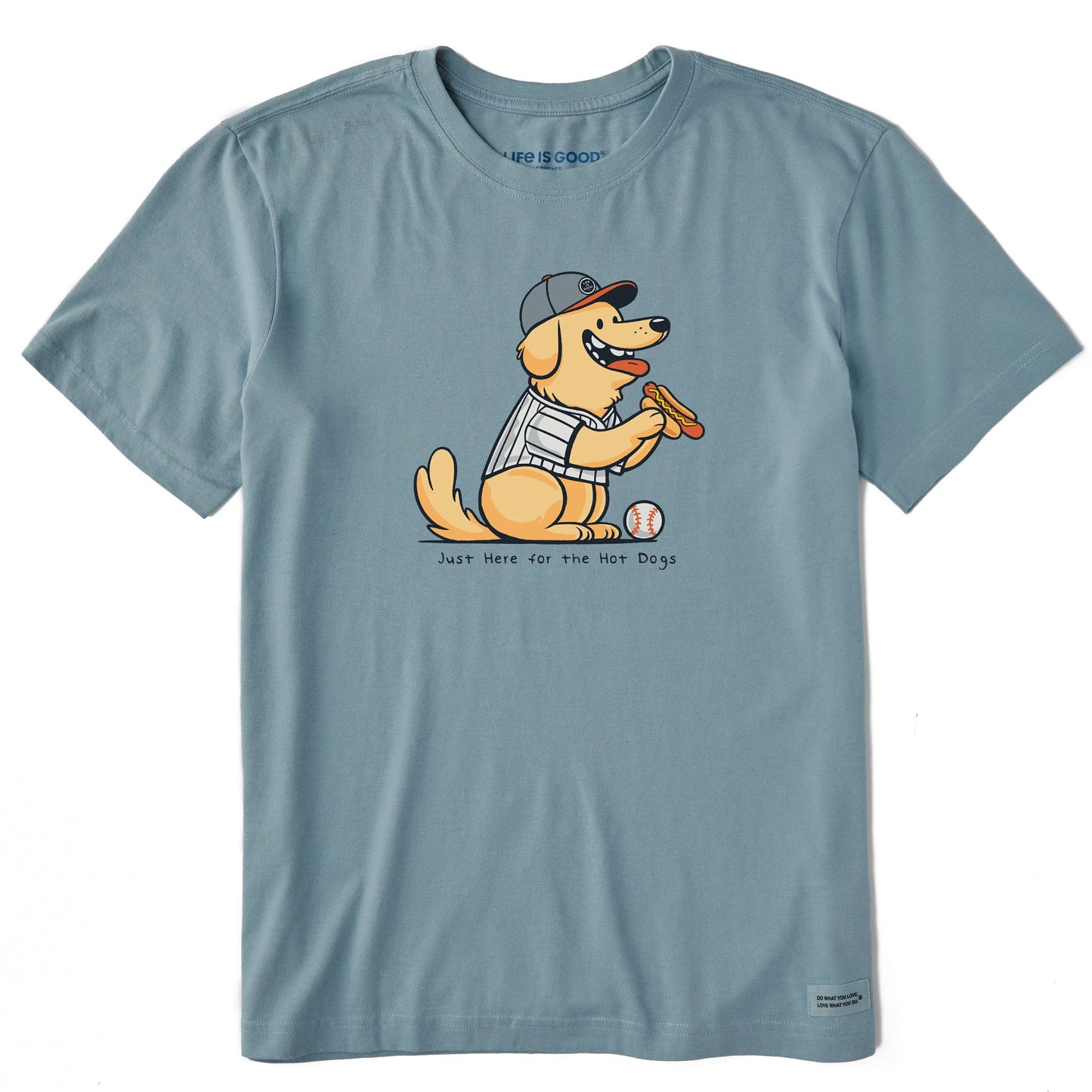 Men's Just Here for the Hot Dogs Golden Short Sleeve Crusher Tee