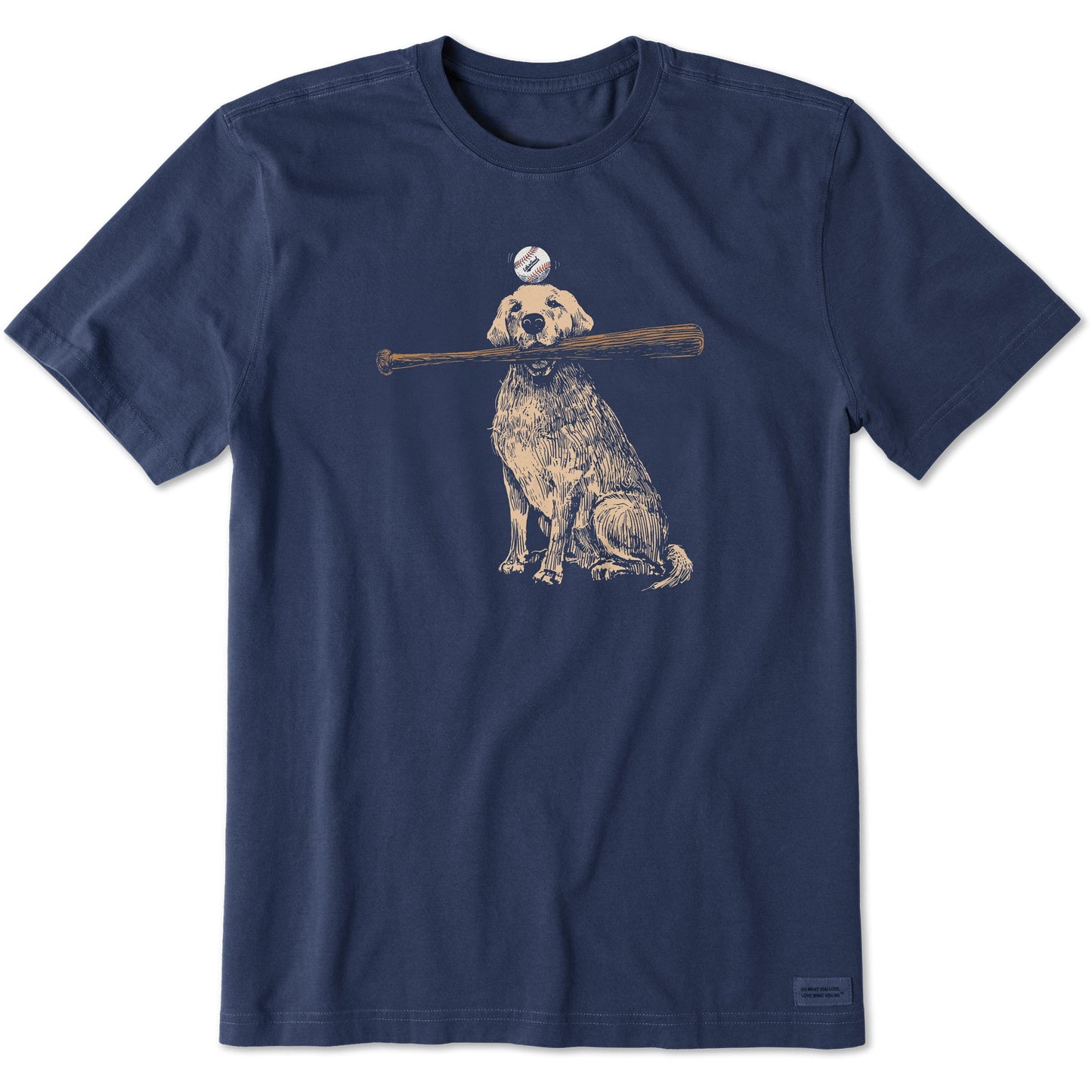 Men's Dog with Bat and Ball Short Sleeve Tee