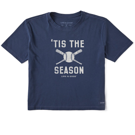 Women's 'Tis the Season Baseball Bats Short Sleeve Crusher Boxy Tee