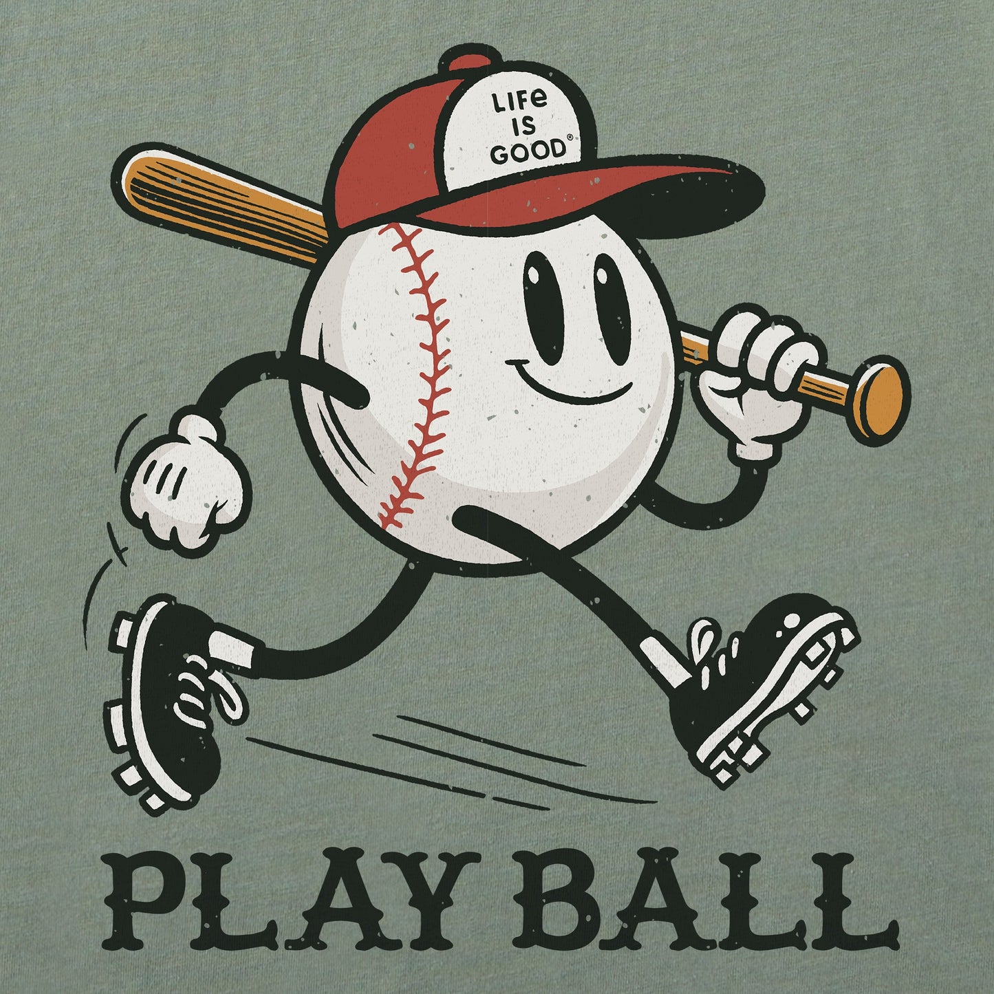 Women's Play Ball Mascot Short Sleeve Crusher Boxy Tee