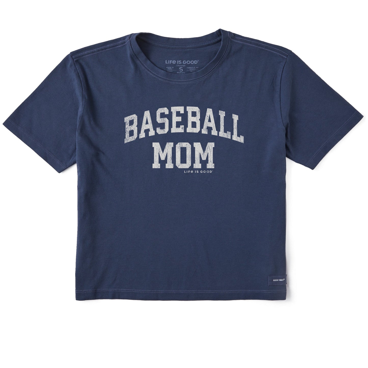 Women's Baseball Mom Arch Short Sleeve Crusher Boxy Tee