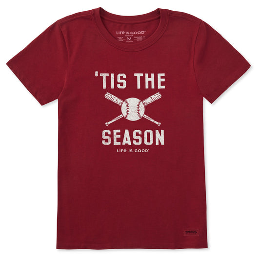 Women's 'Tis the Season Baseball Bats Short Sleeve Crusher Tee