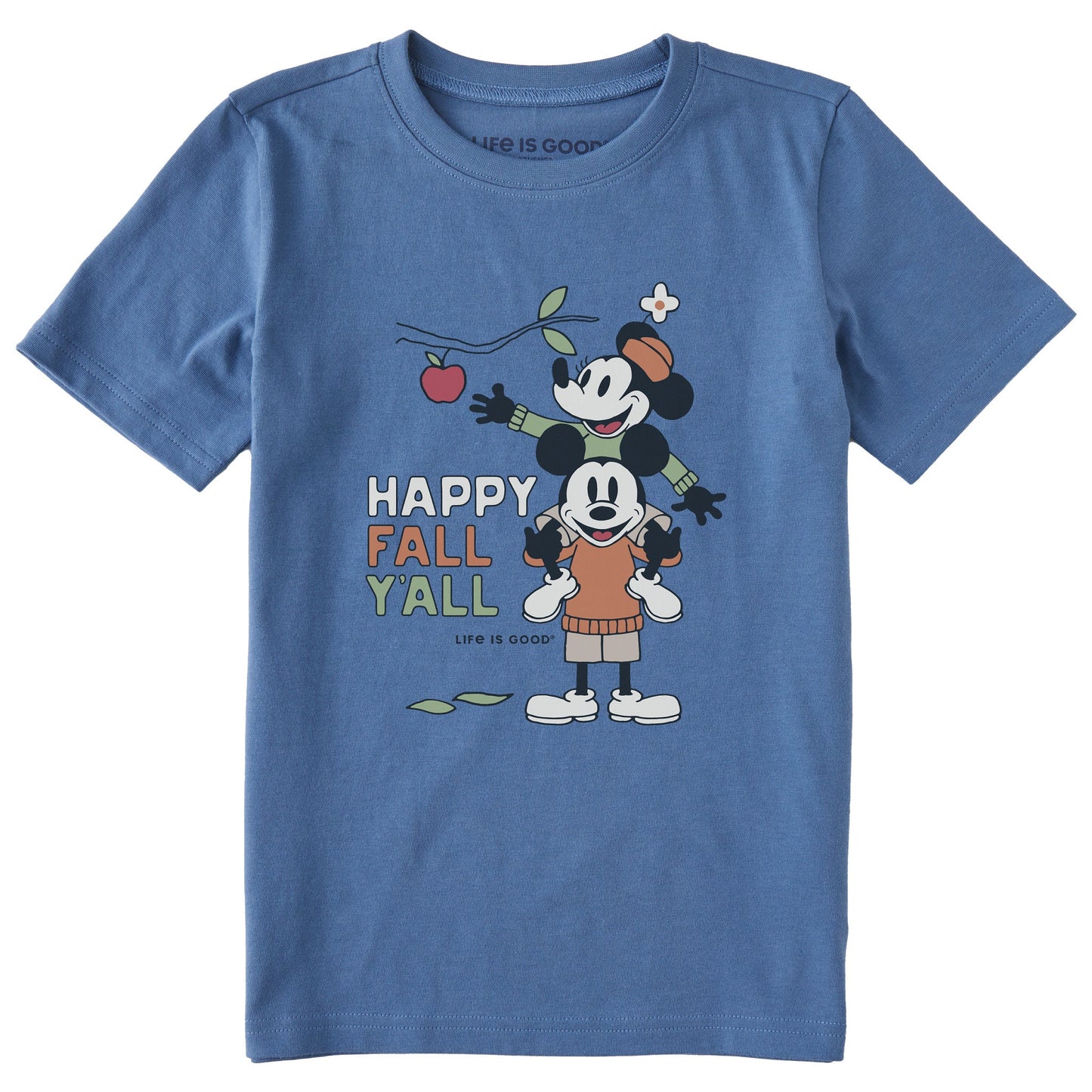 Kids Happy Fall Yall Apple Picking Short Sleeve Crusher Tee