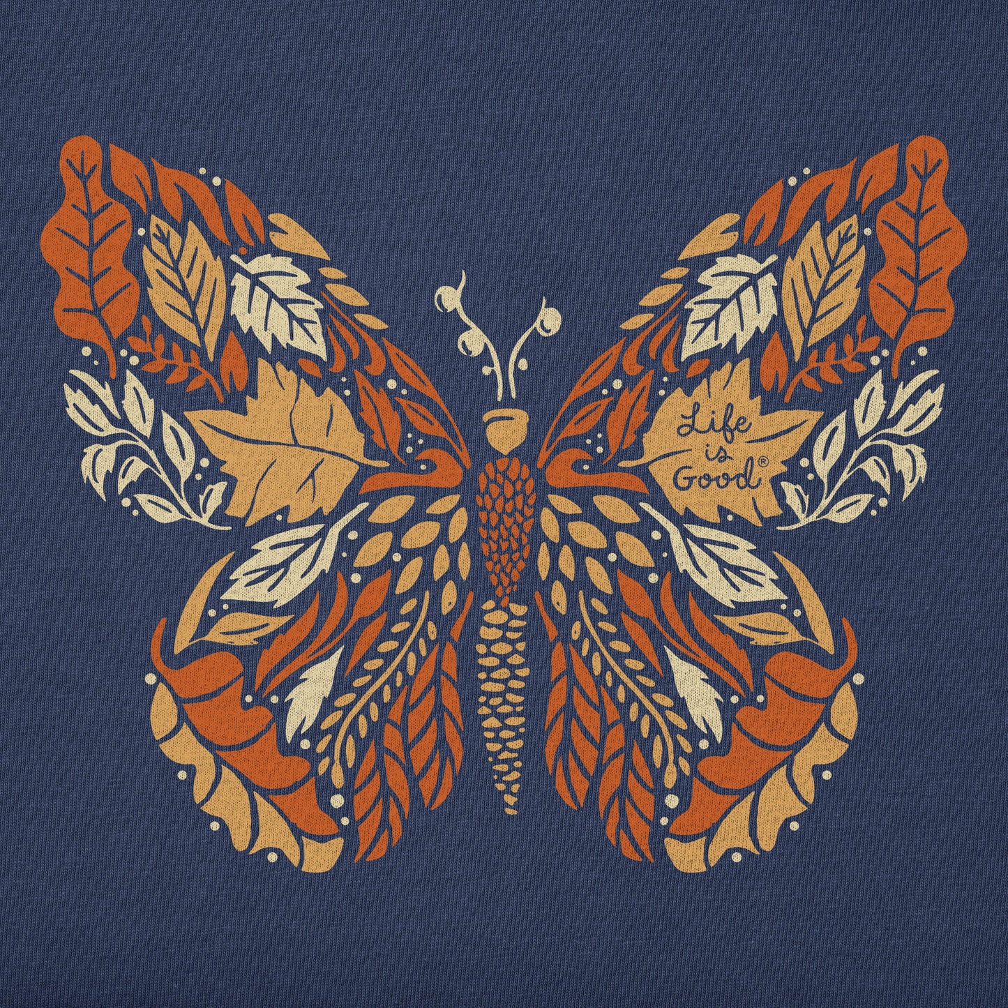 Women's Autumn Butterfly Long Sleeve Crusher Vee