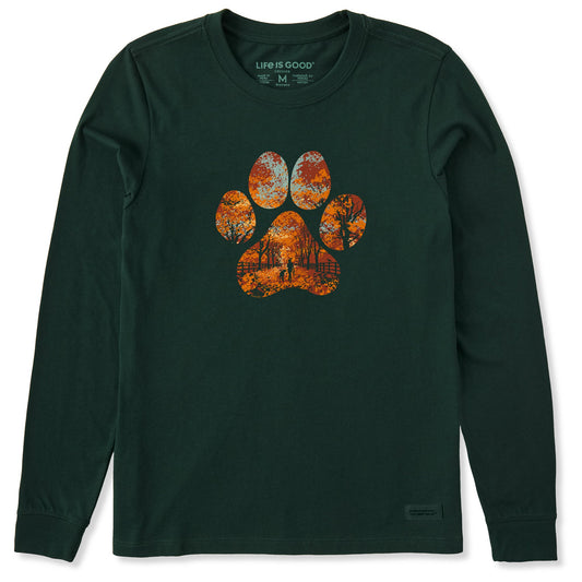 Women's Autumn Dog Walk Long Sleeve Crusher Tee