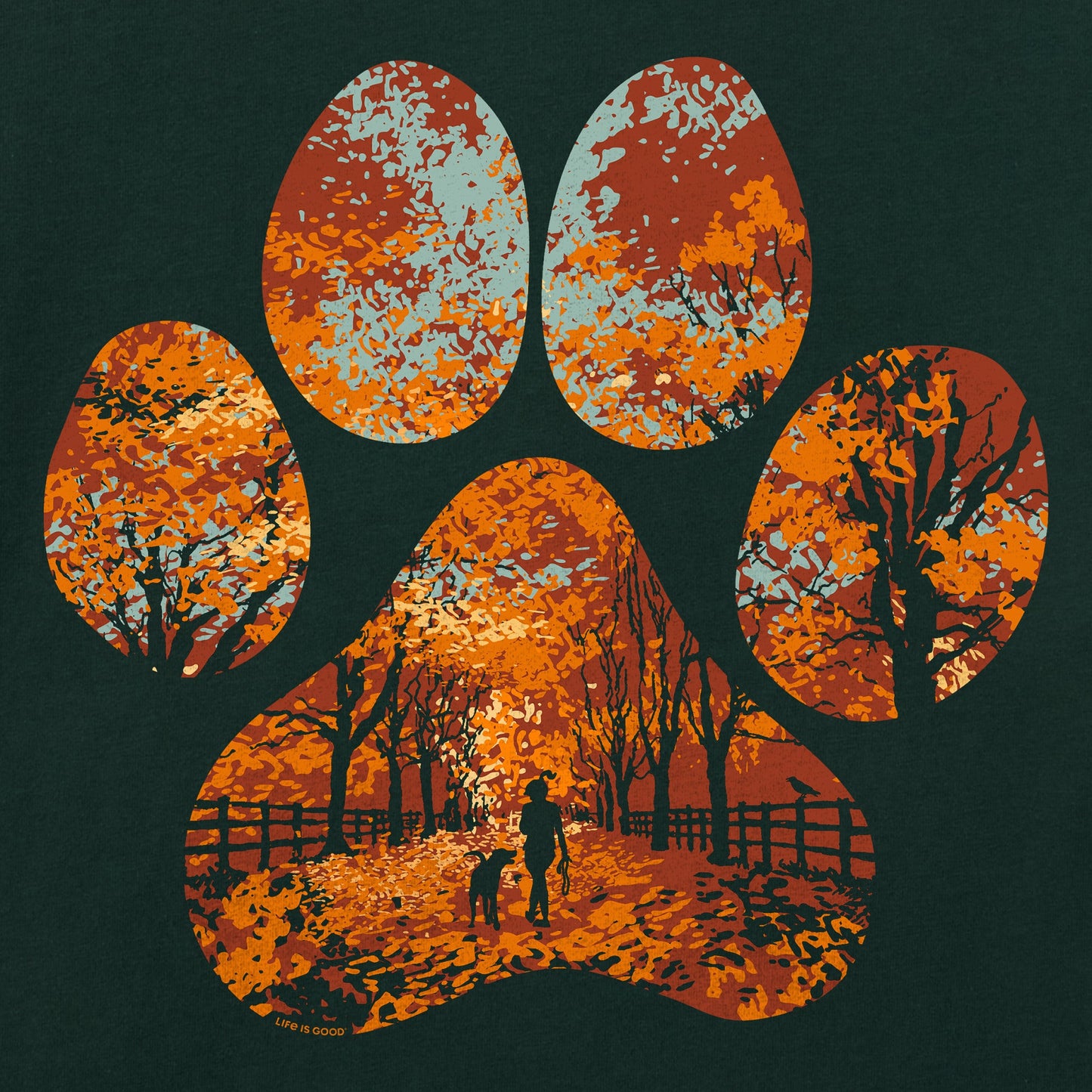 Women's Autumn Dog Walk Long Sleeve Crusher Tee
