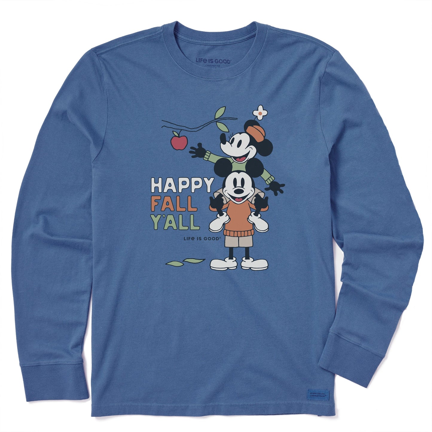 Men's Happy Fall Yall Apple Picking Long Sleeve Crusher Tee