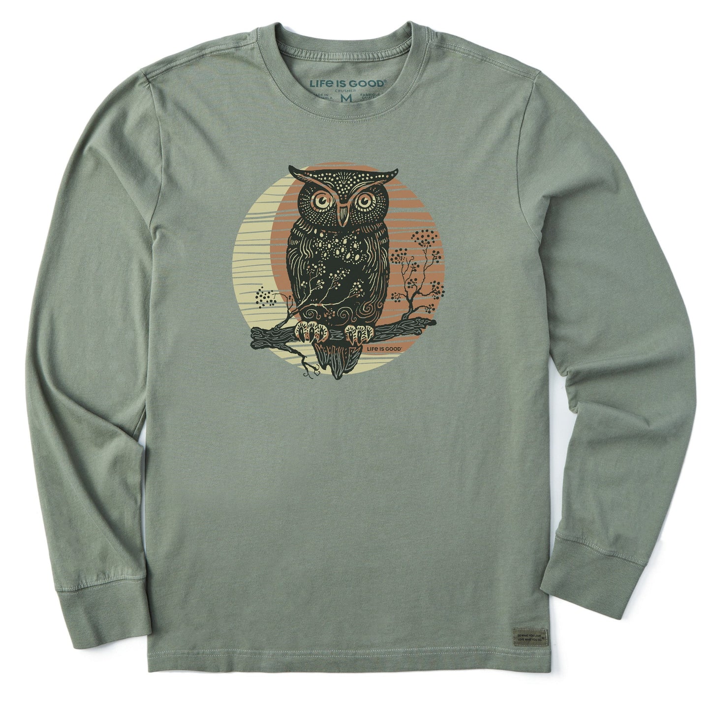Men's Moon Owl Long Sleeve Crusher Tee