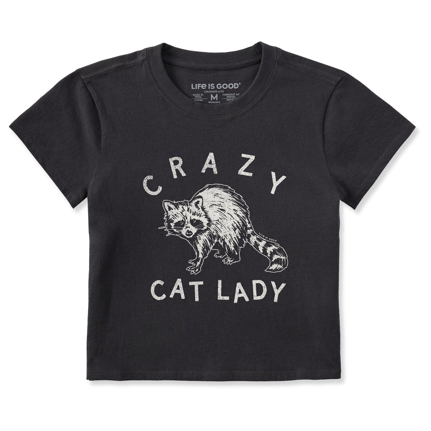 Women's Crazy Cat Lady Raccoon Crusher-LITE Shrunken Tee