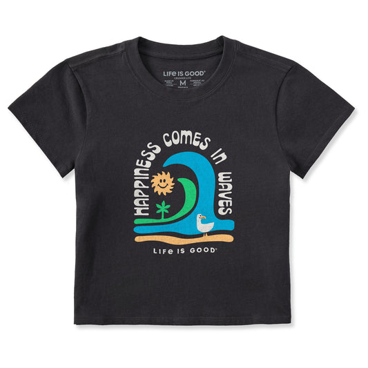 Women's Happiness Comes in Waves Crusher-LITE Shrunken Tee