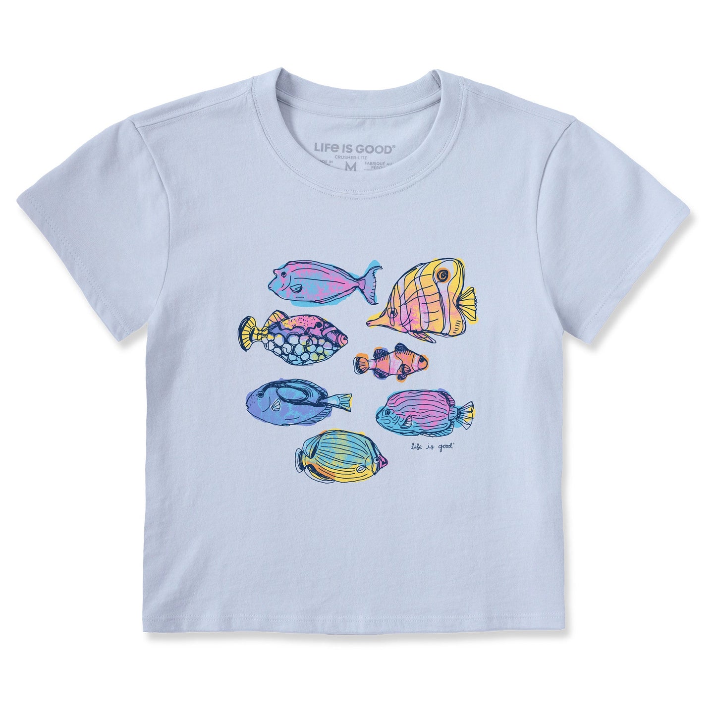 Women's Watercolor Tropical Fish Crusher-LITE Shrunken Tee