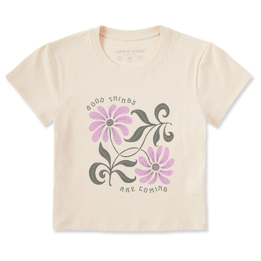 Women's Good Things are Coming Daisies Crusher-LITE Shrunken Tee