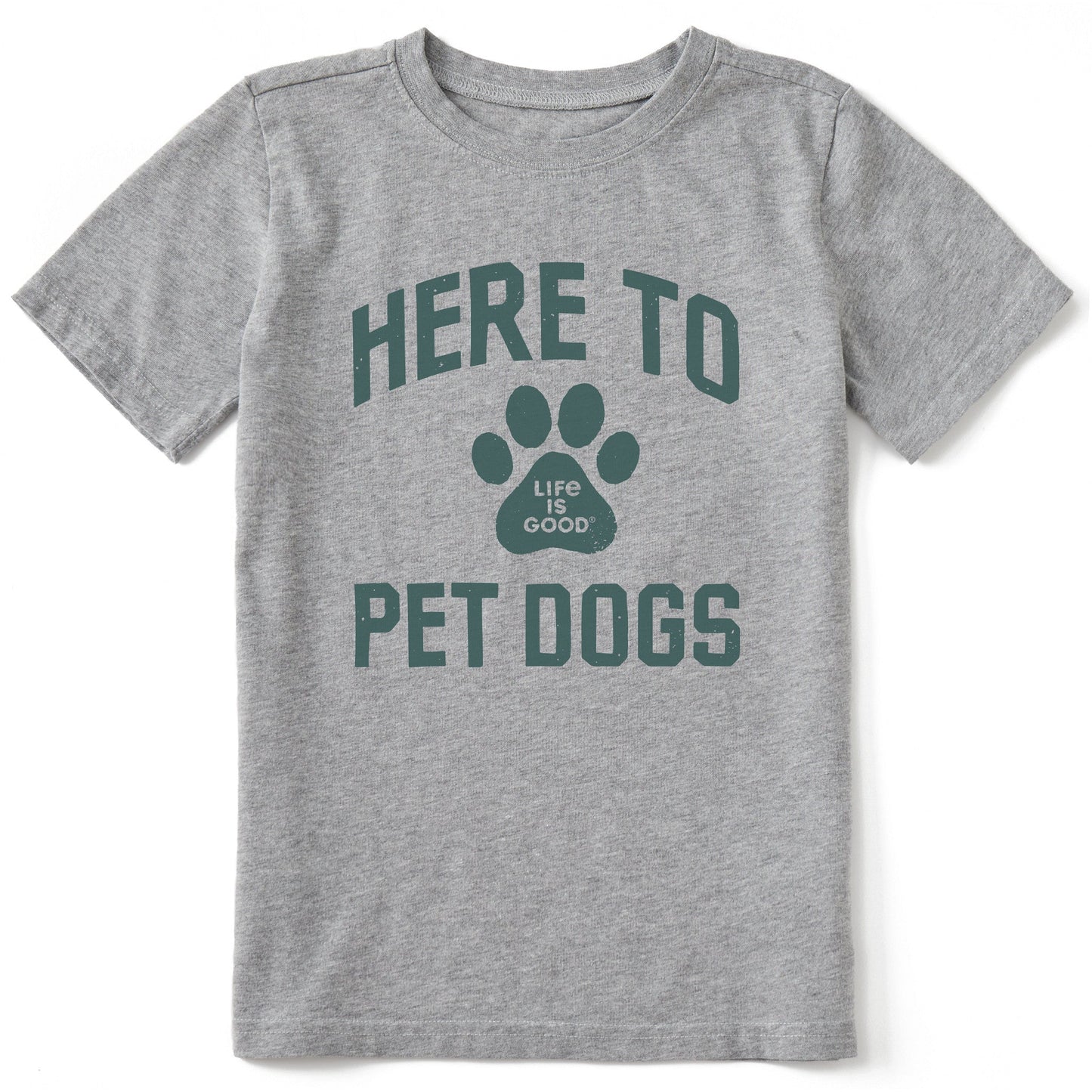 Kids Here to Pet Dogs Short Sleeve Crusher Tee