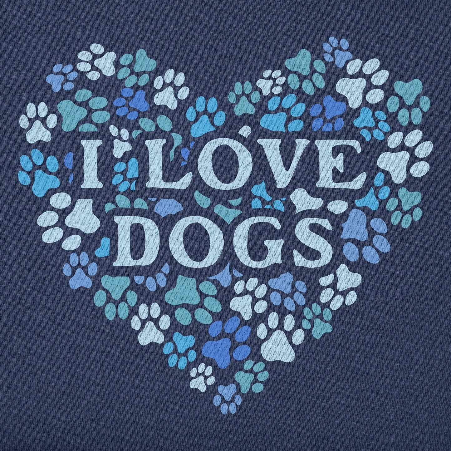 Kids I Love Dogs Paw Prints Short Sleeve Crusher Tee