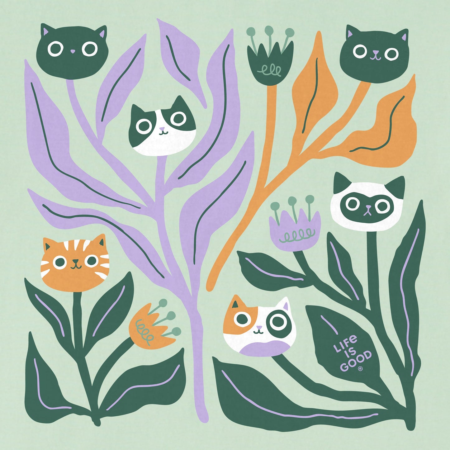 Kids Cat Flowers Short Sleeve Crusher Tee