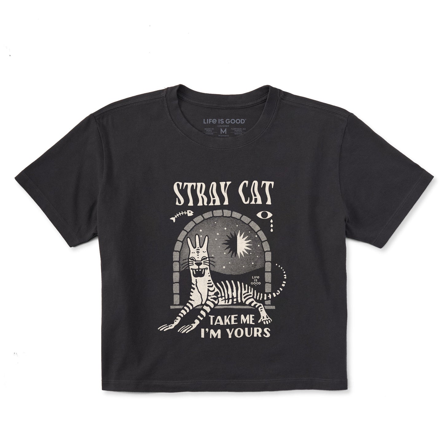 Women's Stray Cat Short Sleeve Crusher Boxy Tee
