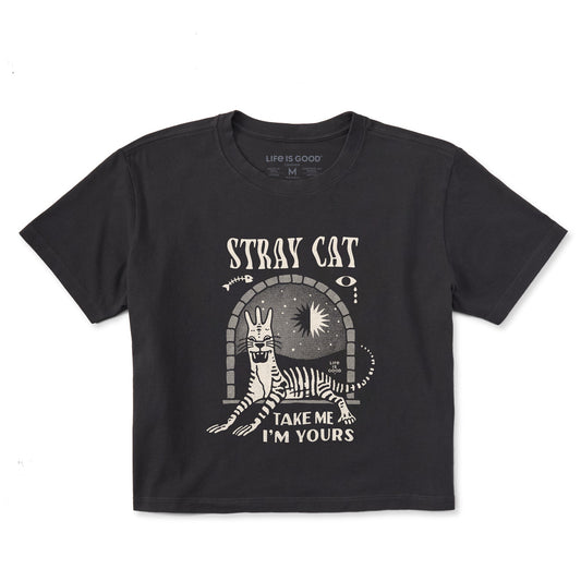Women's Stray Cat Short Sleeve Crusher Boxy Tee