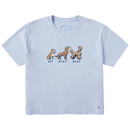 Women's Sit Stay Slay Short Sleeve Crusher Boxy Tee