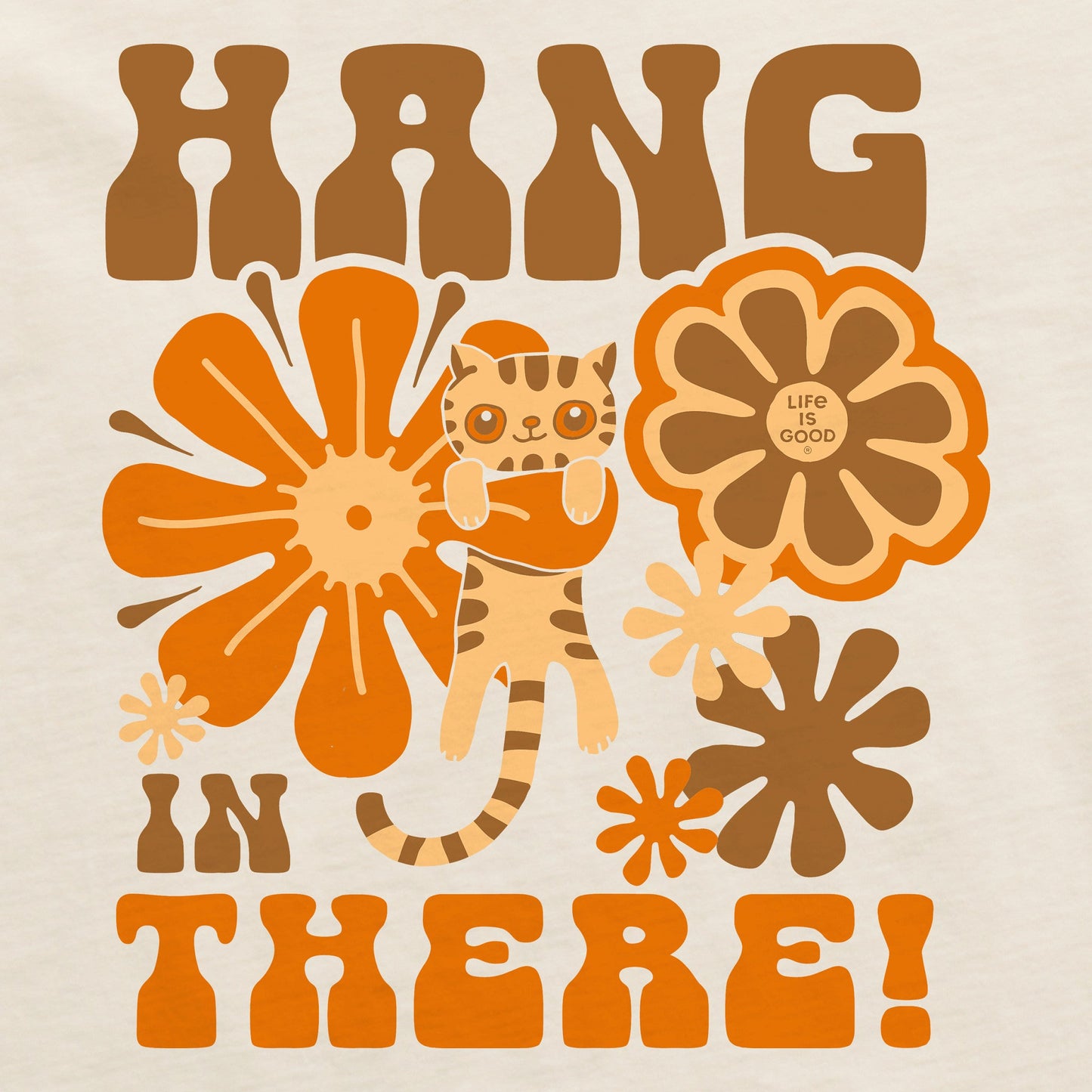 Women's Hang in There Cat Short Sleeve Crusher Boxy Tee