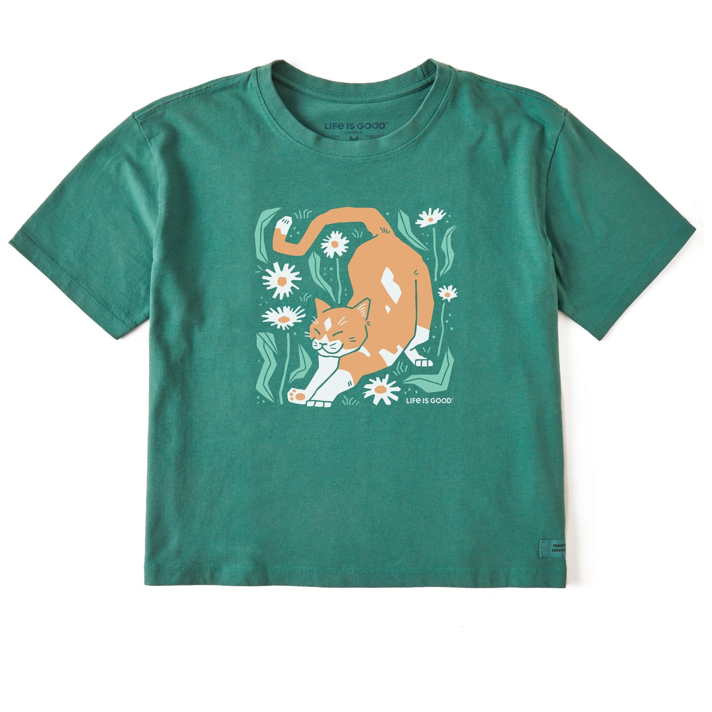 Women's Big Stretch Cat Short Sleeve Crusher Boxy Tee