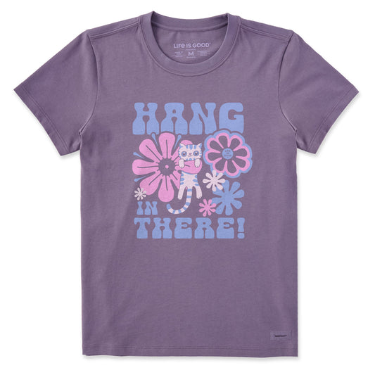 Women's Hang in There Cat Short Sleeve Crusher Tee