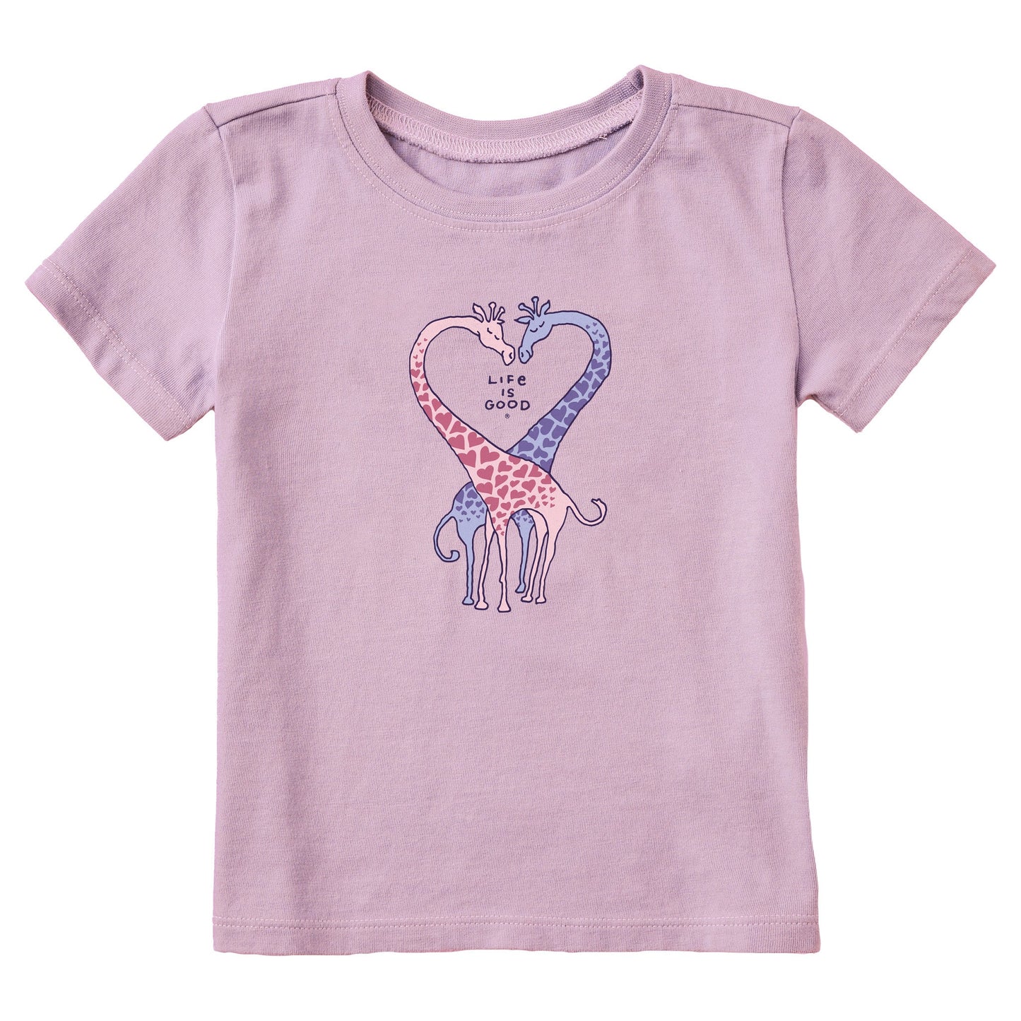 Toddler Giraffe Heart Short Sleeve Crusher Tee