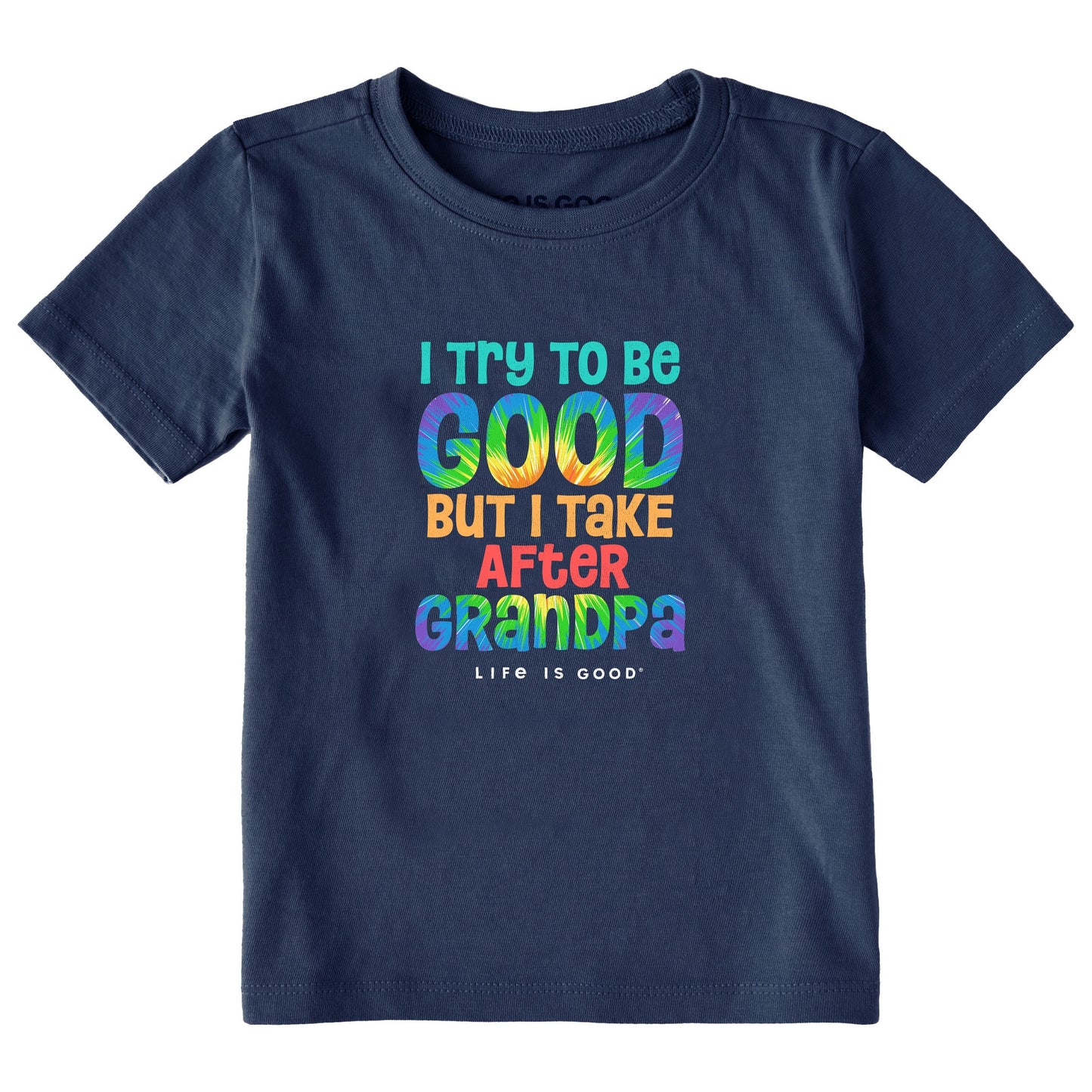Toddler Tie Dye Good Grandpa Short Sleeve Crusher Tee