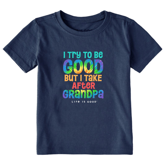 Toddler Tie Dye Good Grandpa Short Sleeve Crusher Tee