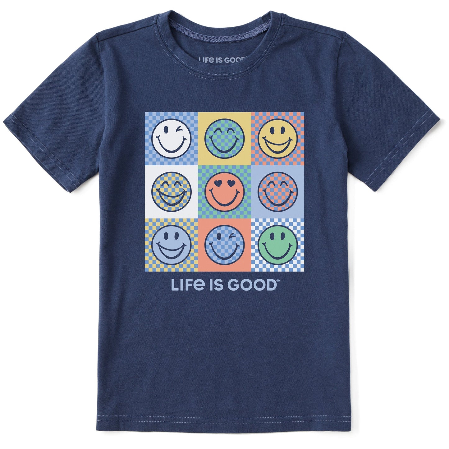 Kids Checker Smiles Short Sleeve Crusher Tee