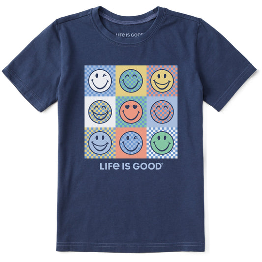 Kids Checker Smiles Short Sleeve Crusher Tee