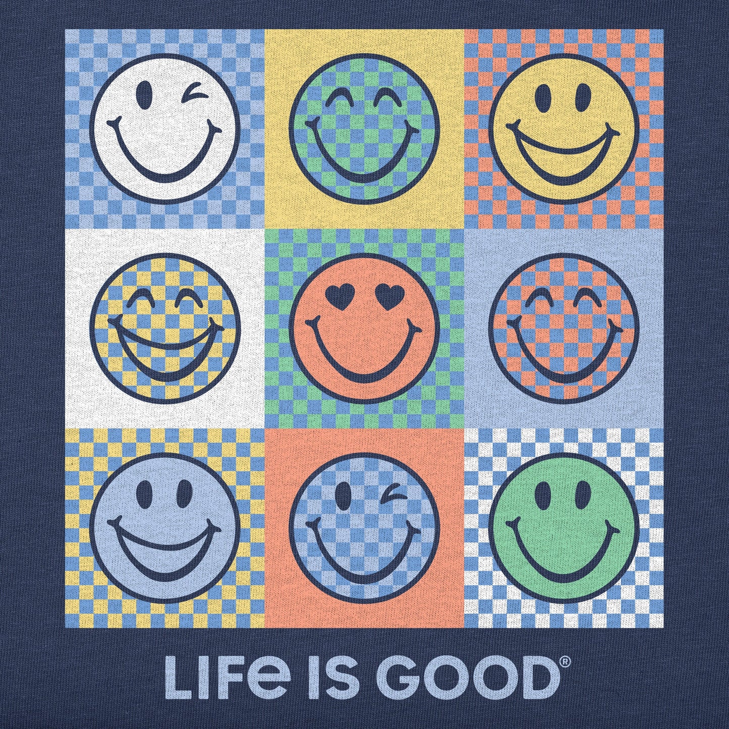 Kids Checker Smiles Short Sleeve Crusher Tee