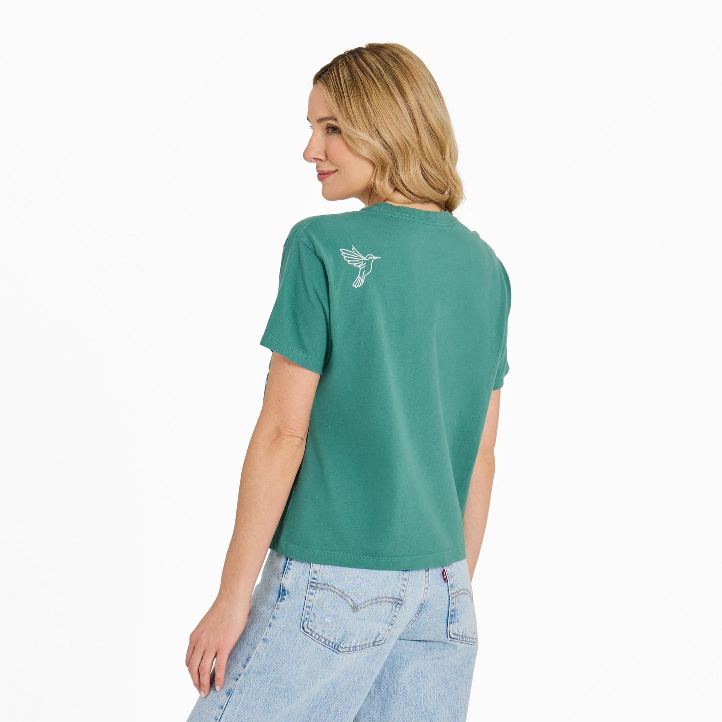 Women's Positive Energy Message Short Sleeve Crusher Boxy Tee