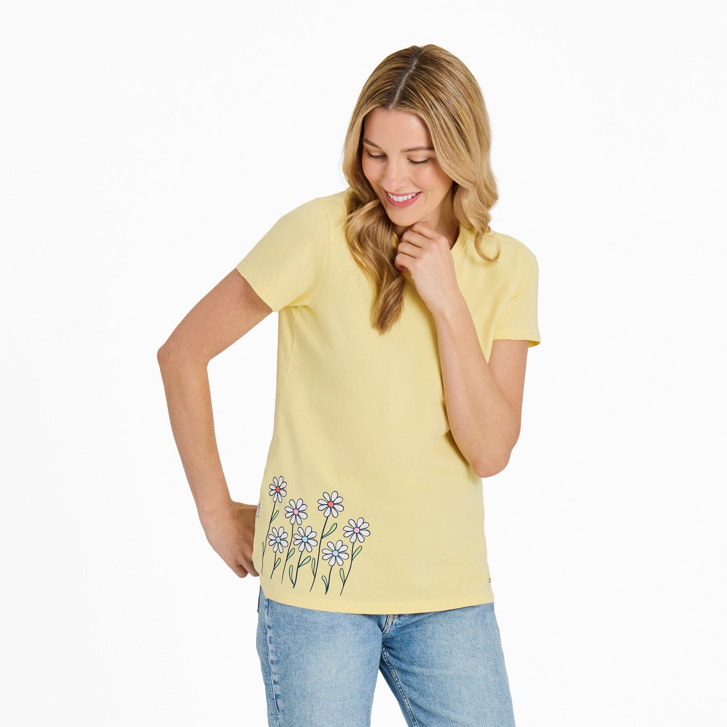 Women's Vintage Daisy Garden Short Sleeve Crusher Tee